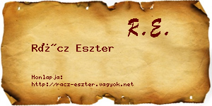 Rácz Eszter névjegykártya